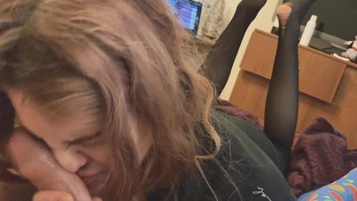 Dick in her throat, torn tights and torn heels